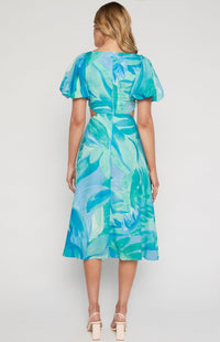 ELLIE BLUE ABSTRACT DRESS