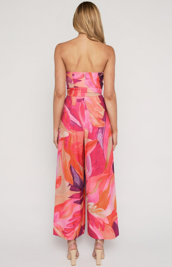 ELLIE PINK ABSTRACT JUMPSUIT