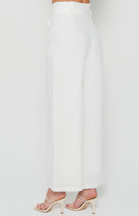 KELSEY WHITE LINEN LOOK PANTS