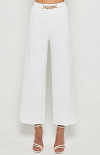 TINA PANT WITH FRONT CHAIN WHITE